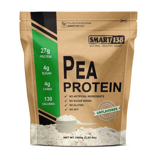 100% Pure Pea Protein Ultra Smooth Powder Vegan Gluten-Free Soy-Free Dairy-Free Non-GMO USA/Canada Keto (Low Carb) Natural BCAAs (1000g / 2.2lbs Unflavored)